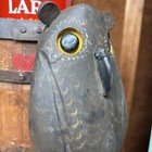 Vintage Wooden Owl Bird Figurine Original Old Hand Carved Folk Art
