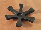 Vintage Mid Century Modern Design Solid Cast Metal Black Candleholder Reversible