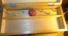 Vintage Wood Hinged Lid 5 Drawer Chest Sewing Notions Thread Holder Pincushion