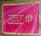 Vintage Ussr Soviet Red Challenge Banner Flag Hammer Sickle Fringe Ussr 28 x35 