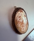 Collection Lot Great Unique Rare Antique Carved Shell Cameo Angel Brooch - D1