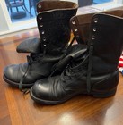 Vintage 1950s 60s Us Military Cap Toe Service Boots Black Leather Size 10 5 R