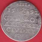 R  Poland Lithuania 3 Groschen 1592 Riga Sigismund Iii Vf vf  Details  4551