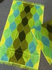 2 Vintage Cannon Royal Family Seven Seas Bath Towel  Yellow Blue Green