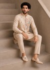 Mens Indian Kurta Pajama Set Roman Silk Embroidered Wedding Party Ethnic Wear