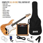Electric Guitar 39 Full Size Beginner Starter Kit 20w Amp Natural Lyxpro Inch