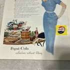 1954 Pepsi Cola Refreshes Without Filling Original Vintage Print Ad