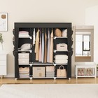  Portable Closet Wardrobe For Hanging Clothes 57 3 Inch Large Capacity Black