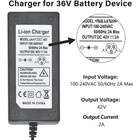 42v 2a Scoter Charger 5 Plugs For 36v Lithium Battery Pack
