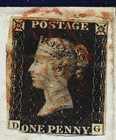 G b   1 Penny Black On Cover With Red Maltese Cancel