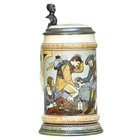 German Beer Stein Mettlach  2441   Stoneware 0 5l  Antique 1899