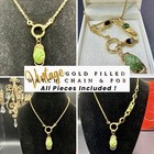 Vintage Gold Filled Watch Chain Necklace   Fob  Charm Enhancer  Swivel Dog Clip