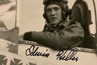 Wwii Pilot Flying Ace Edwin Heller 352nd Fighter Group Pow Signed Photo