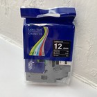  6 Pack  Tz-335 Compatible W  Brother P-touch Tze Label Tape White On Black 12mm