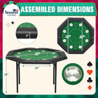 8-player Poker Table Foldable  Casino Leisure Gaming Table With Padded Rails   S