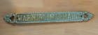 Aged Brass Sign Door Plaque Nautical Beach House Sailor Boat Warning Mermaids