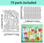 2pcs Garden Fence Cutting Dies  Flower Watering Can Embossing Stencils Die Cuts