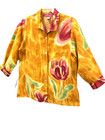 Vtg David Dart Linen Shirt L xl Dopamine Bold Colorful Artsy Watercolor Floral