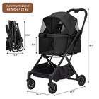 Foldable Pet Stroller With Detachable Carrier For Cats   Small Dogs  4 Wheels