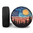 Pu Leather Spare Tire Cover Spare Tire Cover Waterproof 14 Inch American Flag