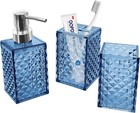 3pcs Blue Bathroom Accessories  Contain Soap Dispenser   Toothbrush Holder Se   