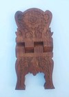 Vintage Wood Floral Book Holder Folding Bible Cookbook Stand Hand Carved Ornate 