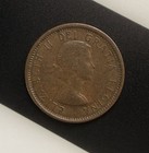 Rare Canadian          One Cent Coin 1964 kg  elizabeth Ii dei Gratia Regina