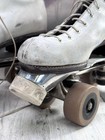 Vtg Reidell Roller Skates Sz 6 White Leather Chicago Plate Raybestos Wheels Case
