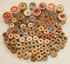 Vintage Lot 79 Wooden Thread Spools Coats   Clarks Star Corticelli All Empty