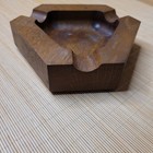 Vintage Wooden Cigar Ashtray Triangle Brown