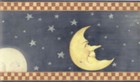   Moon  Stars   Sun Blue Background Wallpaper Border Wall