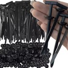 50-300x Universal Car Cable Tie Bucklelocking Zip Ties Holder With Pin   Button