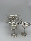 Euc Vintage Silver Plated Champagne Wine Ice Bucket And 2 Champagne Goblets