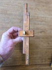 Vintage  Stanely No 71 Wood   Brass 2 Leg Marking Gauge Scribe- Harder To Find