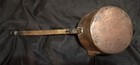 Antique Copper Pot Hand Hammered  With Long 9 1 2  Iron Handle Pouring Spout