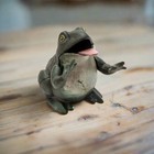 Frog Cast Iron Mechanical Coin Bank  5 5  X 4 5  
