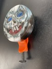 Vintage Halloween Spooky Skull Plunger Toy Light Up Eyes Scary Tin Toy Working
