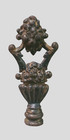 Antique Large Ornate Flower Basket Cast Metal Iron Lamp Finial 5 1 4   High  27
