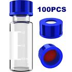 100pcs 2ml Glass Vials Bottles Clear Containers W  Lids And Septa For  Gc ms gpc