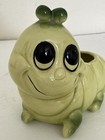Vintage Anthropomorphic Caterpillar Planter Green Ceramic Worm Succulent Pot 6   