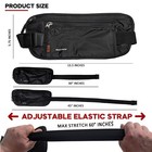 Travel Money Belt With Rfid Blocking - Hidden Waist Passport Holder Wallet Pouch