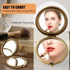 4 Pcs Vintage Foldable Mirror Metal Vanity Mirror Travel Mirror Makeup Mirror   