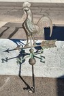 Vintage Copper Rooster Weathervane 4ft-5ft With Mounting Bracket 