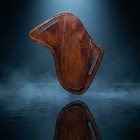 Handmade Two Tone Leather Pancake Sheath Oak Leaf Cross Draw Fits 4-5 Inch Blade