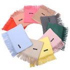 Womens Mens 100  Cashmere Scotland Oversized Blanket Wool Scarf Shawl Wrap Solid