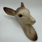 Deer Wall Mounted Head Pair Vintage Pottery Mcm