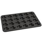 24 Cavity Mini Muffin Pan   1 8 Inch Diameter Cups  Gray  Carbon Steel