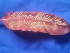 Rare Antique Vtg 1934 Chicago Worlds Fair Quill Feather Writing Pen