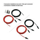 10 Awg Solar Panel Extension Cable Pv Wire Solar Connectors Pair Black Red 6mm  