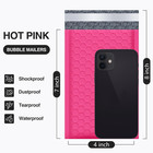 Bubble Mailers 4x8 Inch Hot Pink 50 Pack Usable Size 4x7 Poly Padded Envelopes S